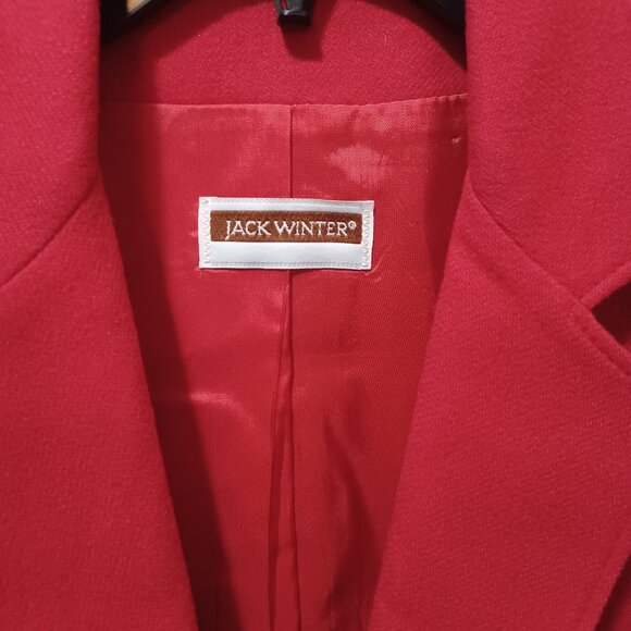 Vtg Jack Winter Red Wool Blend Blazer Size 8 | Academia Preppy Career Jacket - Picture 3 of 16